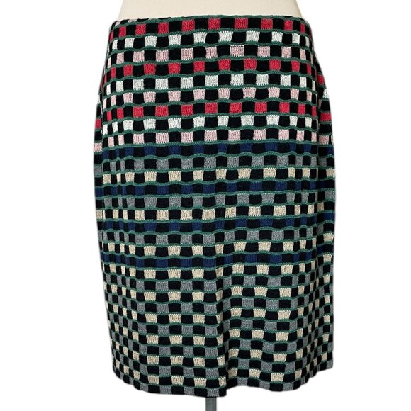 Anthropologie Dresses & Skirts - Anthropologie Aldomartins Wool Blend Knit Pencil Geometric Checker Skirt, Sz XL